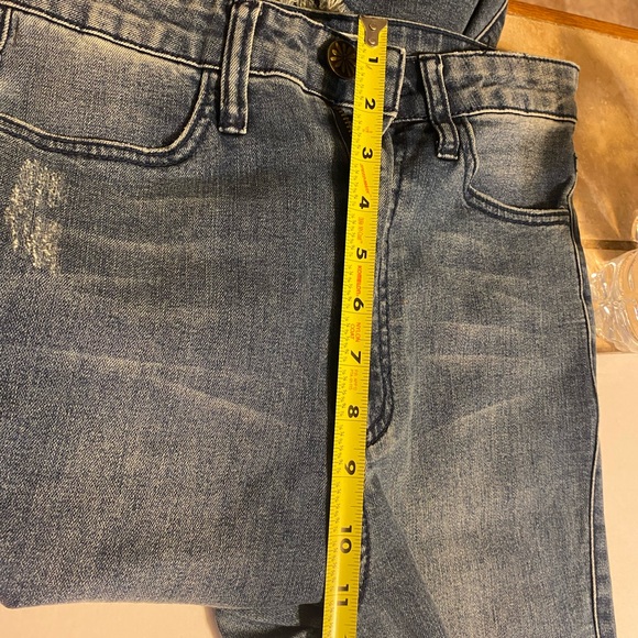 MuMu Blue Jeans Womens 26 Distressed Medium Wash Flare High Waist Berkely Bells - Picture 7 of 7